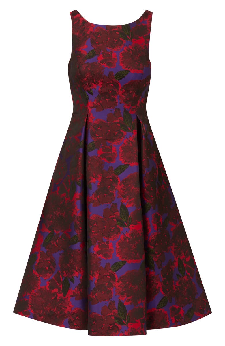 Adrianna Papell Floral Jacquard Fit & Flare Cocktail Dress, Alternate, color,