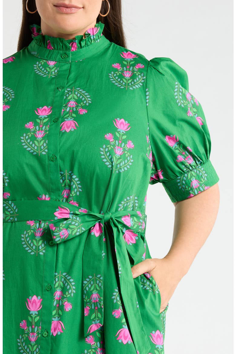 Floral Giles Shirtdress, Alternate, color, GREEN/ PINK