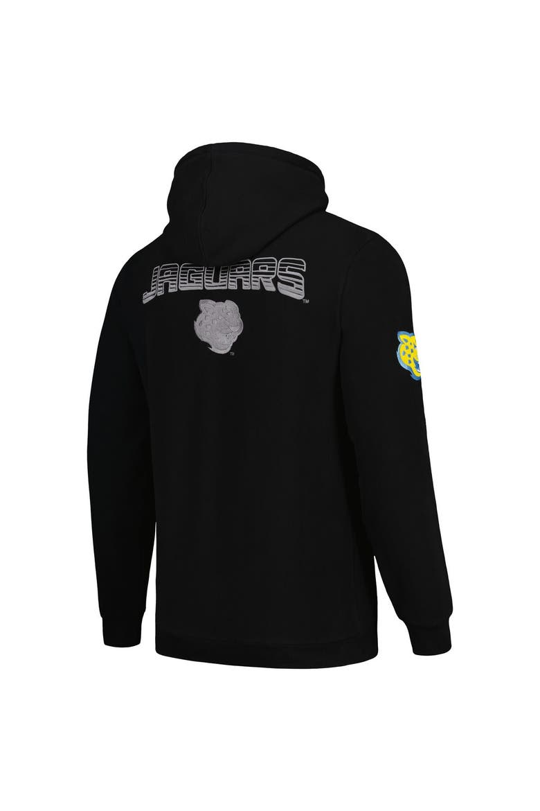 Men's FISLL  Black Southern University Jaguars Puff Print Sliced Pullover Hoodie, Alternate, color, Black