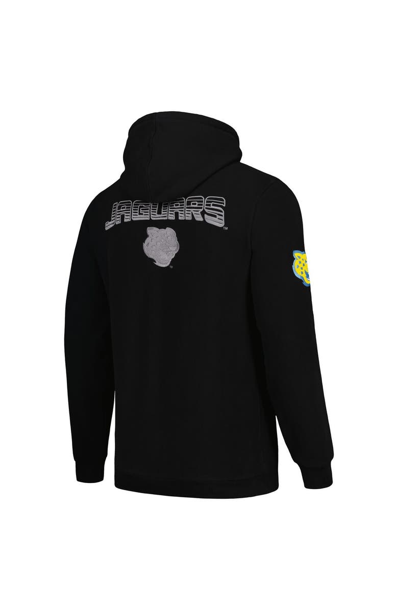 FISLL Men's FISLL  Black Southern University Jaguars Puff Print Sliced Pullover Hoodie, Alternate, color, Black