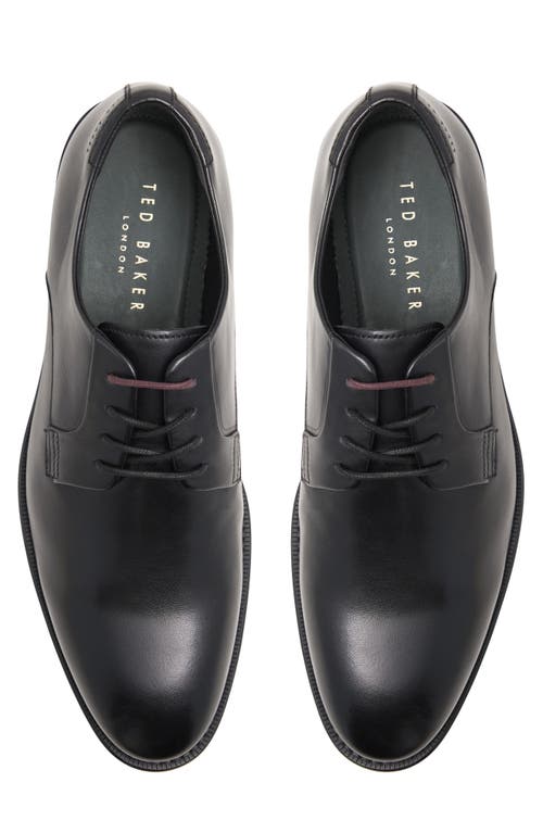 Ted Baker London Regent Derby In Black Crust Leather Tumbled