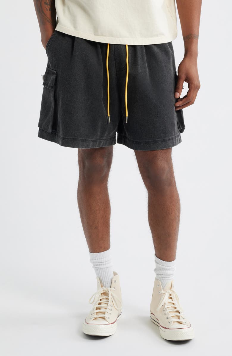 DIET STARTS MONDAY Cotton Drawstring Cargo Shorts, Main, color, Black