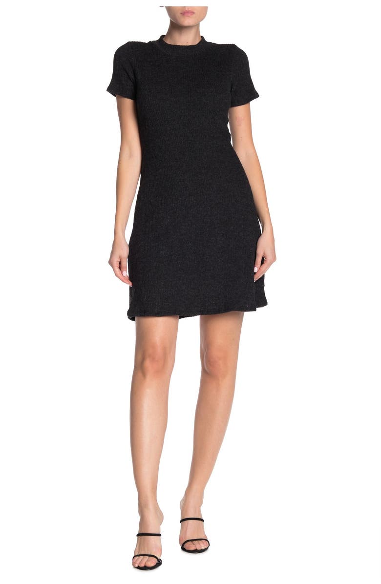 Velvet Torch Ribbed Mock Neck Bodycon Dress, Main, color, 