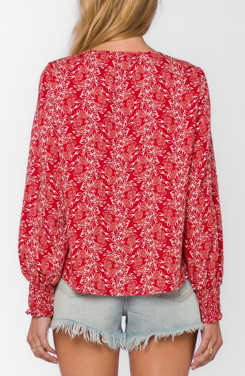 VELVET HEART Penny Split Neck Top, Alternate, color, Saucy Red Floral