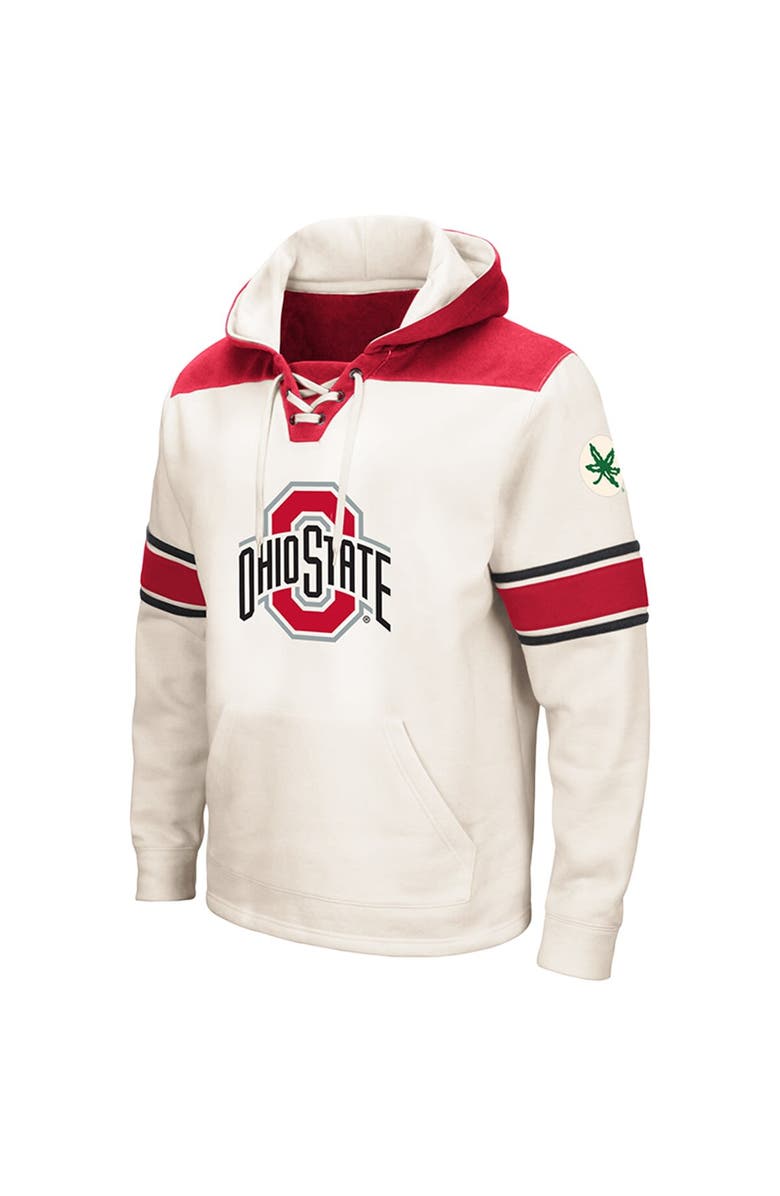 COLOSSEUM Men's Colosseum Cream Ohio State Buckeyes Lace-Up 2.0 Pullover Hoodie, Alternate, color, 
