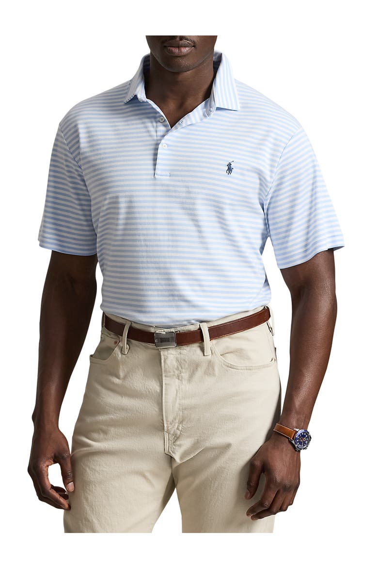 Big & Tall Soft Touch Animated Polo Shirt, Main, color, OFFICE BLUE WHITE