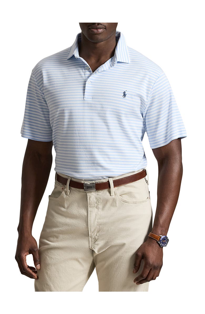 Polo Ralph Lauren Big & Tall Soft Touch Animated Polo Shirt, Main, color, Office Blue White