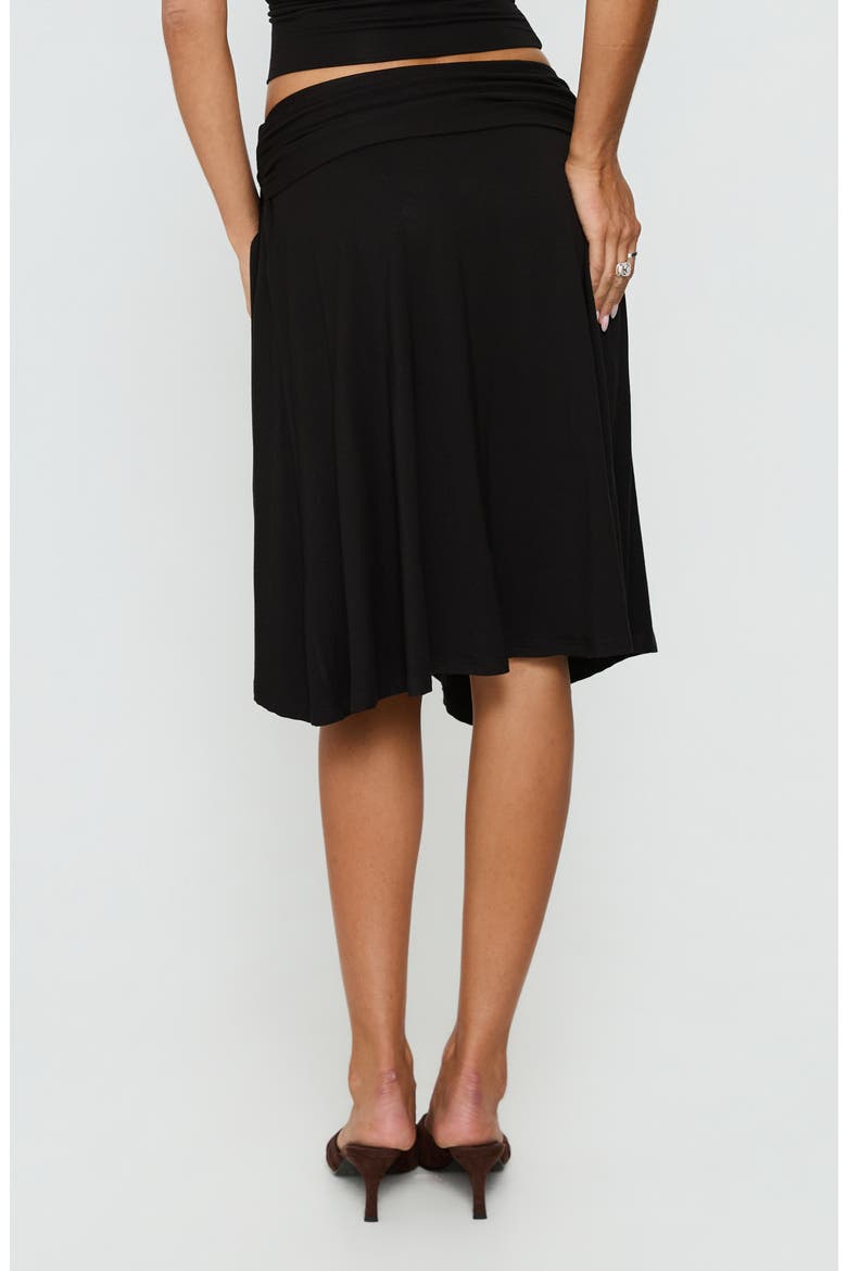Soft Focus Tie Waist Midi Skirt, Alternate, color, BLACK
