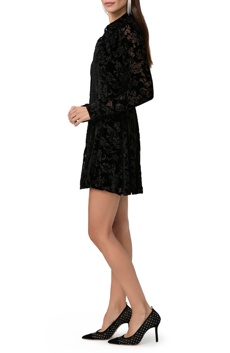 PAIGE Desano Burnout Long Sleeve Shirtdress, Alternate, color, Black