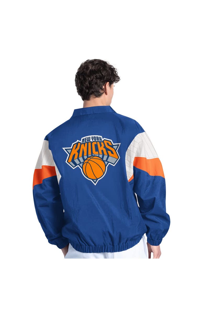 STARTER Men's Starter Blue New York Knicks Yard Line Full-Zip Jacket, Alternate, color, Blue