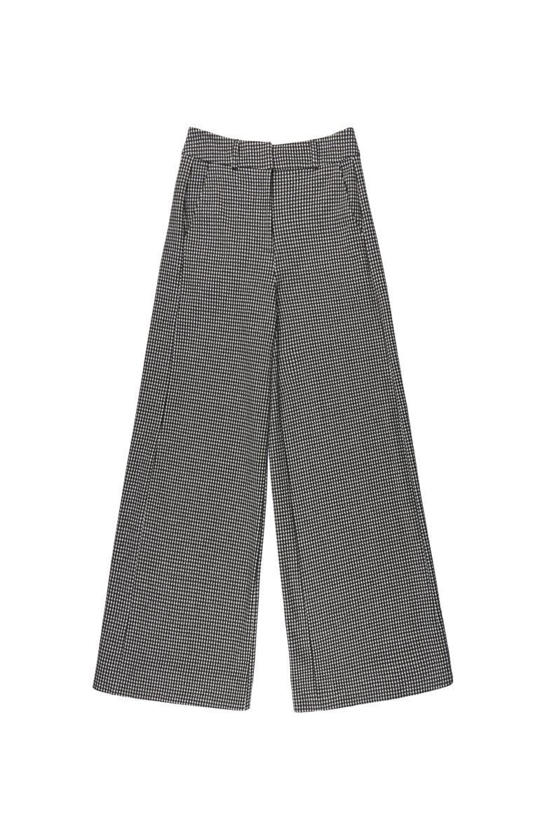Ro&Zo Tailored Wide Leg Houndstooth Trousers, Alternate, color, Grey