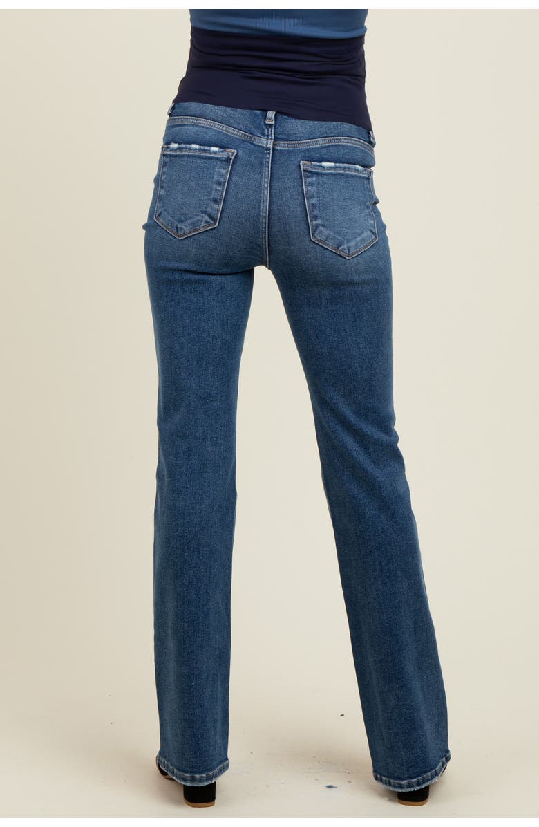 PinkBlush Lightly Distressed Maternity Straight Leg Jeans, Alternate, color, Blue