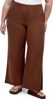 City Chic Viven Linen Blend Wide Leg Pants