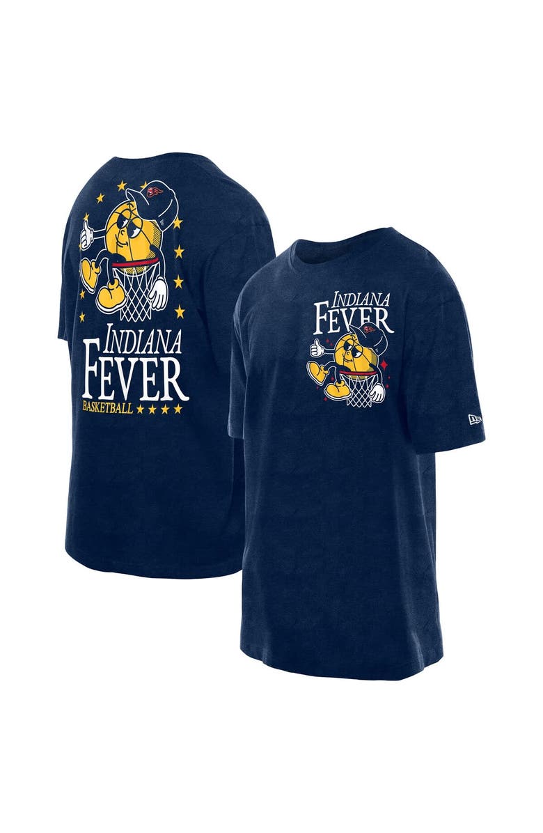 New Era Men's New Era Navy Indiana Fever Old School Sport Enzyme Wash Oversized T-Shirt, Main, color,