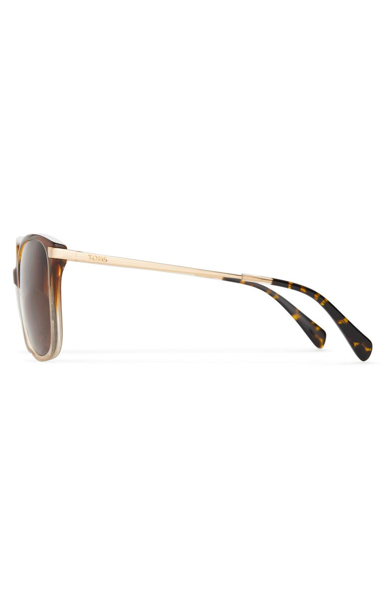 TOMS Sandela 55mm Gradient Square Sunglasses, Alternate, color, Cappuccino Champange Fade