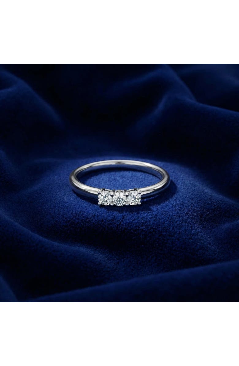 Bliss Diamond Delicate Diamond 3-Stone Minimalist Anniversary Wedding Ring 14k Gold Lab Grown, Alternate, color, 14K Rose Gold