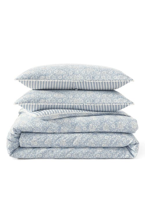 Peri Home Eyelet Ikat Print Comforter & Shams Set in Blue 