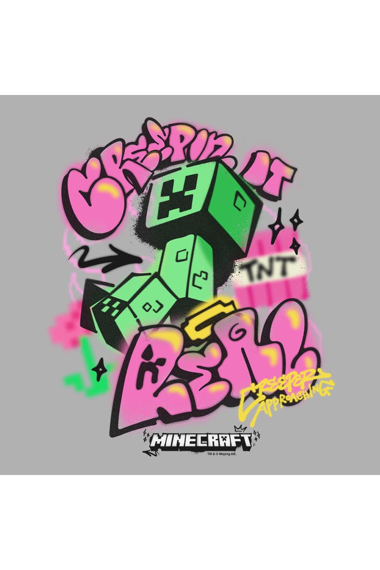 Boy's Minecraft Creepin It Real  Graphic T-Shirt, Alternate, color, Sport Grey