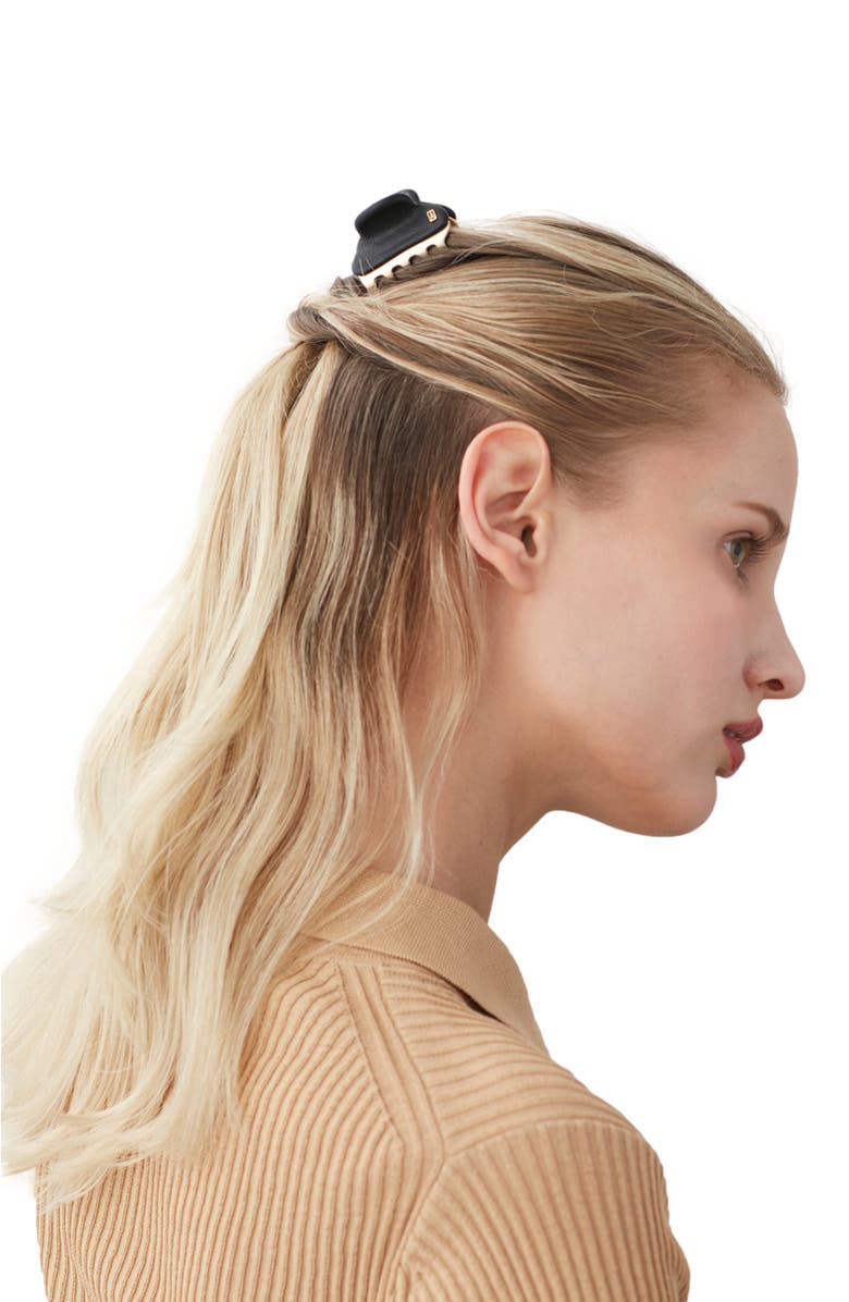 Alexandre de Paris Vendome Crystal Small Hair Clip, Alternate, color, Brown