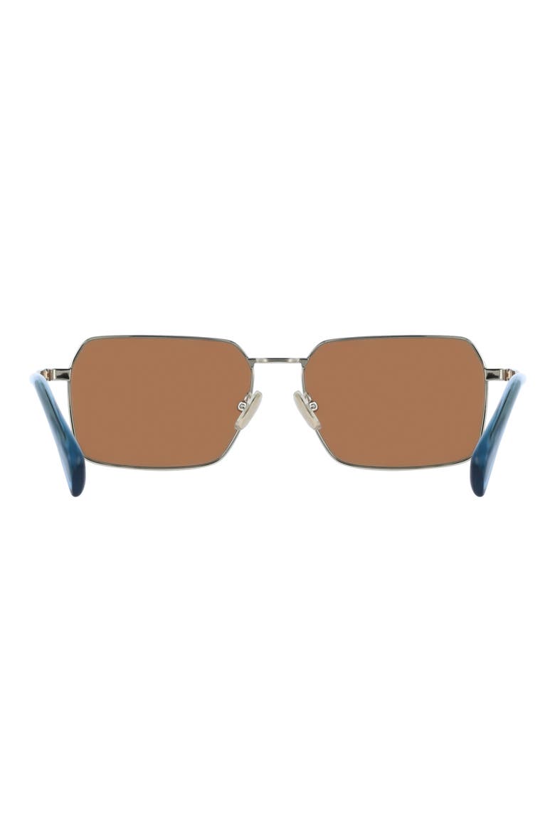 58mm Modified Rectangular Sunglasses, Alternate, color, GOLD/ BROWN