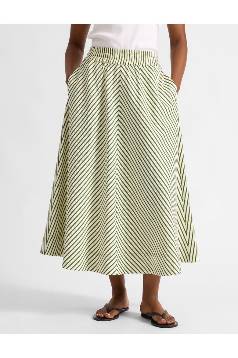 Full Stripe Midi Skirt, Main, color, Green