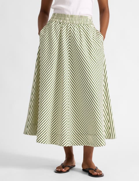 Full Stripe Midi Skirt