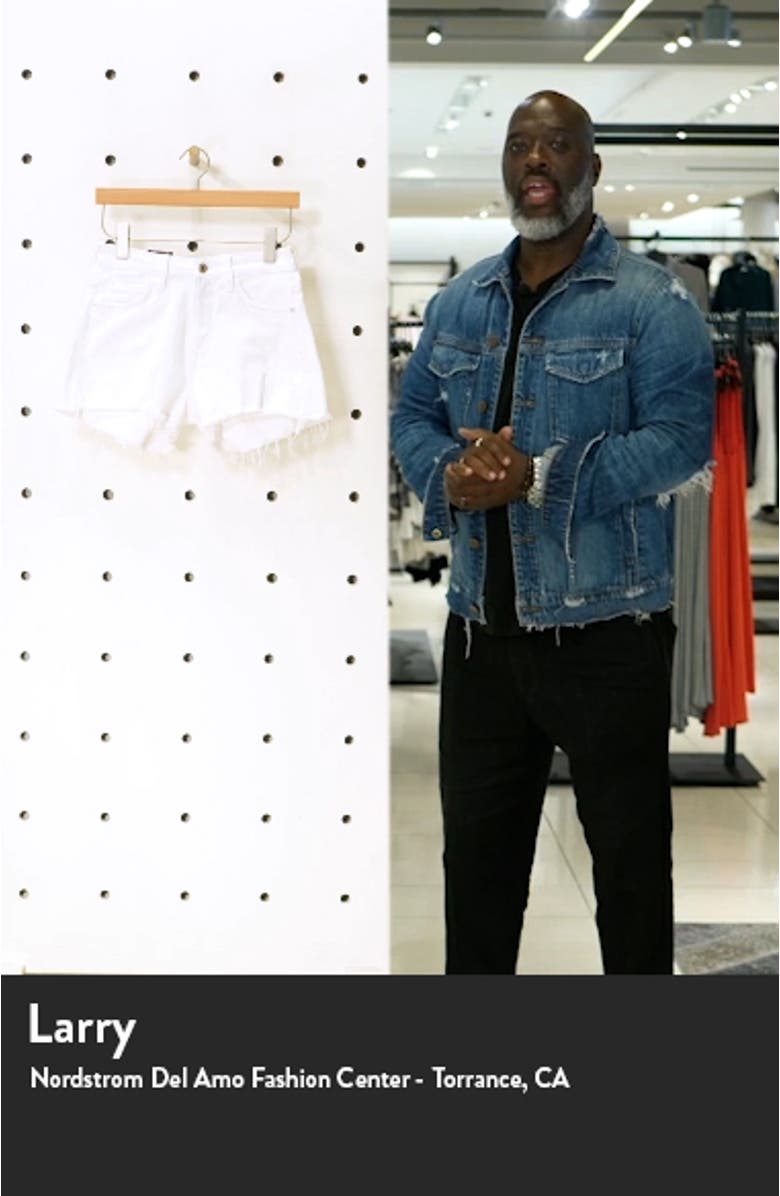 Rosie High Waist Distressed Cutoff Denim Shorts, sales video thumbnail