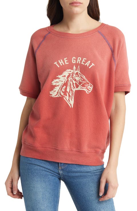 Bronco Short Sleeve Cotton Graphic Sweatshirt