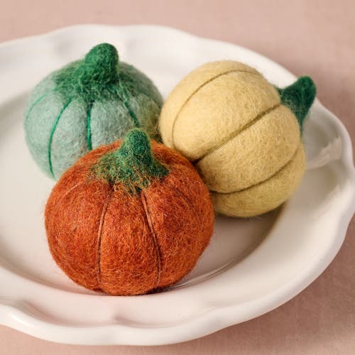 Ten Thousand Villages Sapha Pumpkin Shaped Felted Soaps In Multi