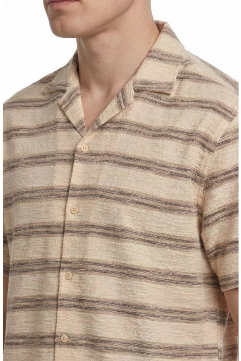 Textured Knit Camp Shirt, Alternate, color, 10 BROWN