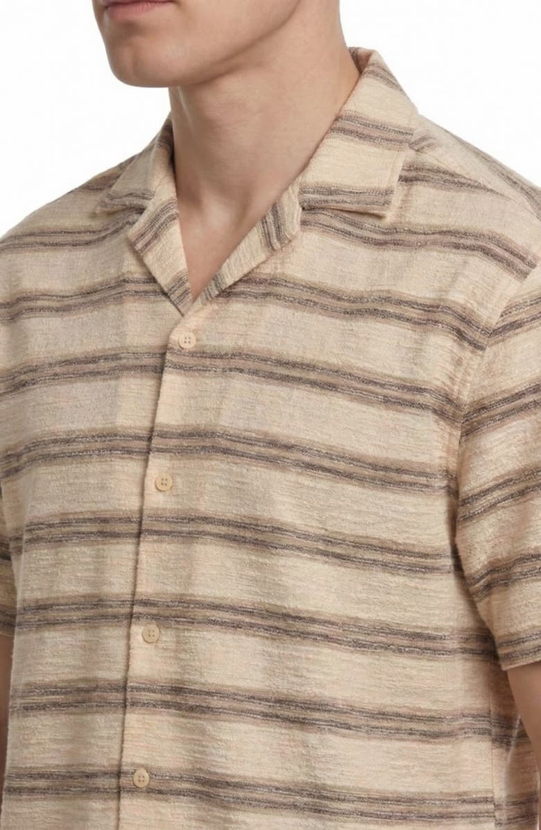 Report Collection Textured Knit Camp Shirt, Alternate, color, Brown/Tan