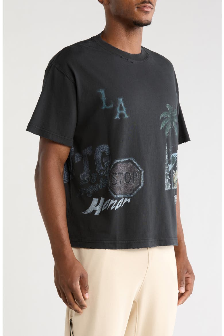 All Over Los Angeles Cotton Graphic T-Shirt, Alternate, color, BLACK