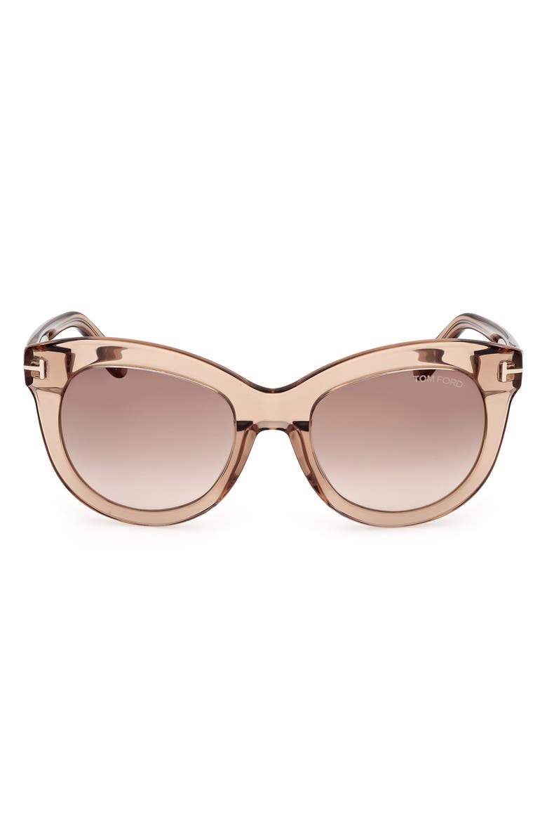TOM FORD Odette 53mm Butterfly Sunglasses, Main, color, Rose Champagne / T Logo