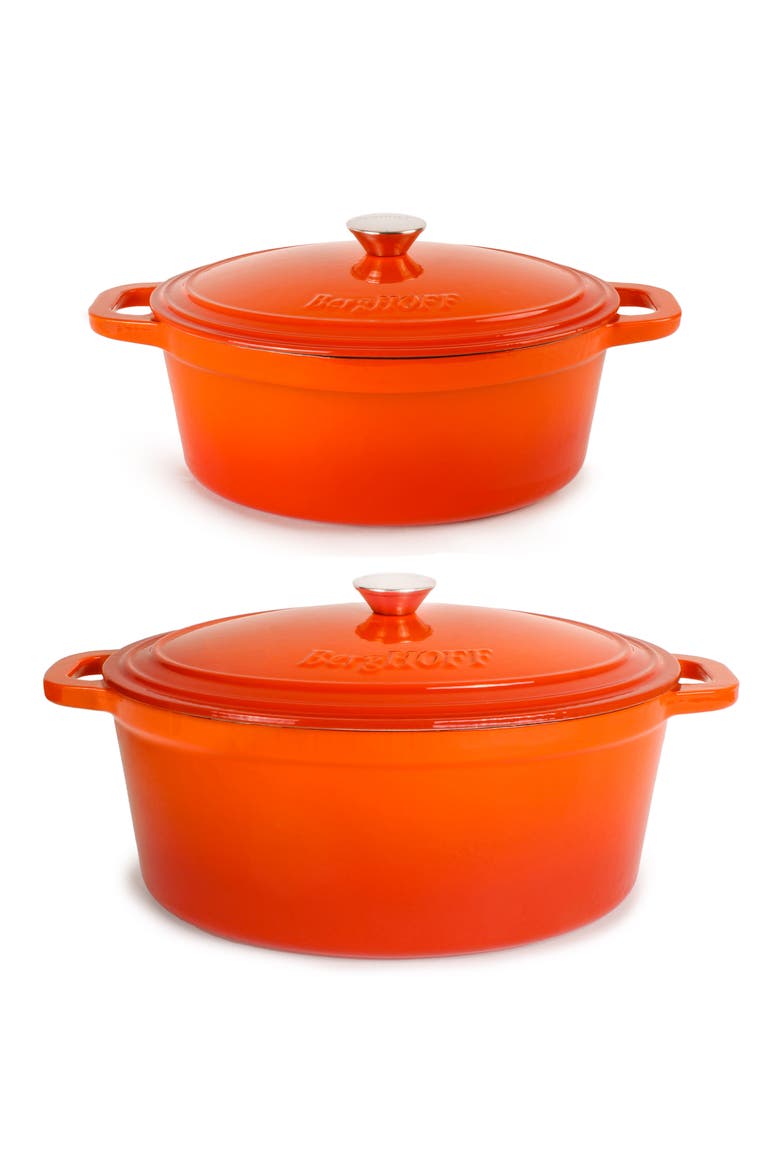 Neo 4-Piece Cast Iron Cookware, Main, color, ORANGE