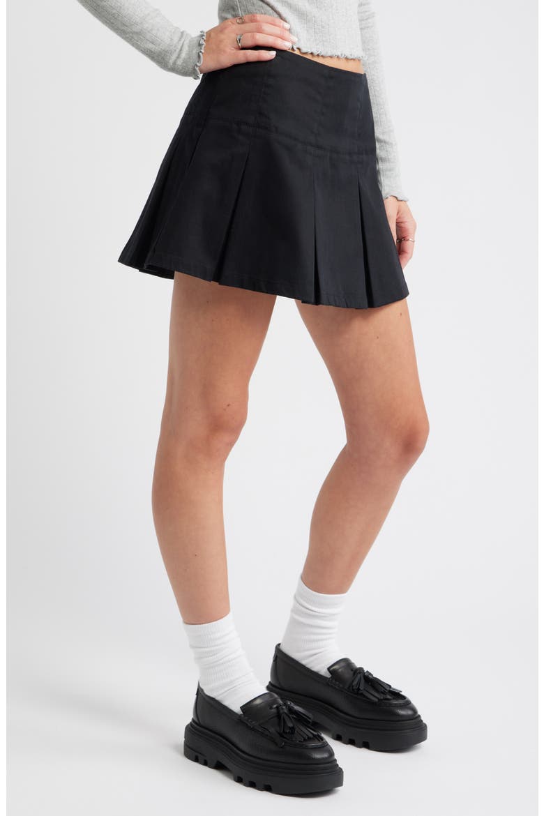 Preppy Pleated Miniskort, Alternate, color, BLACK