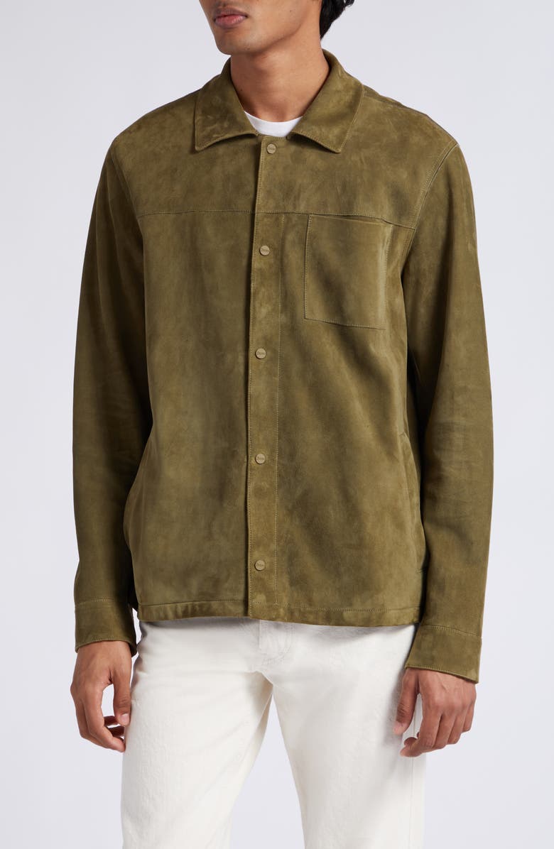 Herno Snap Front Suede Shirt Jacket, Main, color,