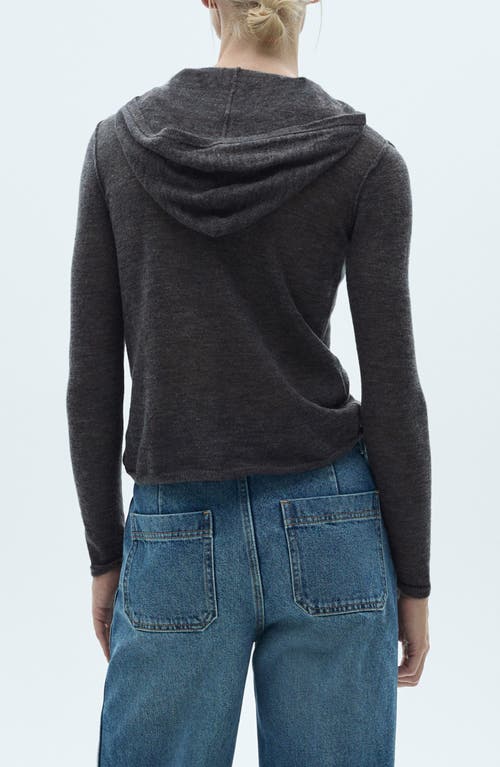 Mango Hooded Sweater In Charcoal