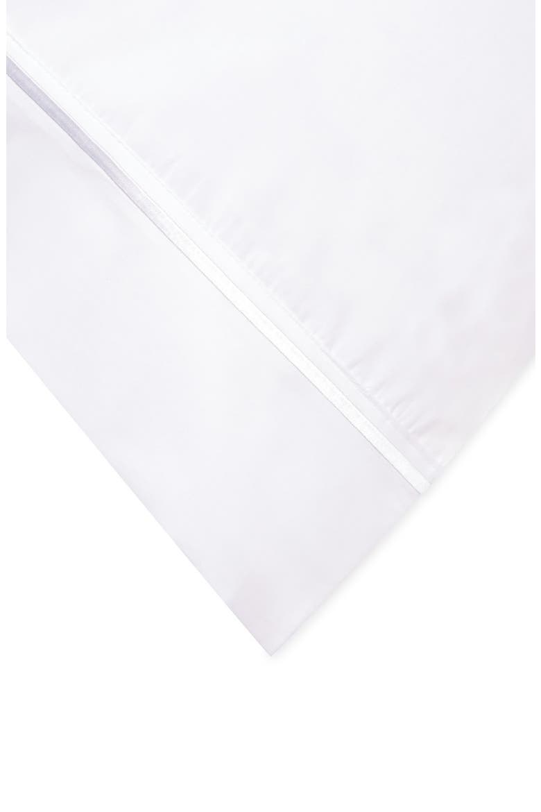 Single Embroidered Line 300 Thread Count 100% Cotton Pillowcases, Alternate, color, WHITE