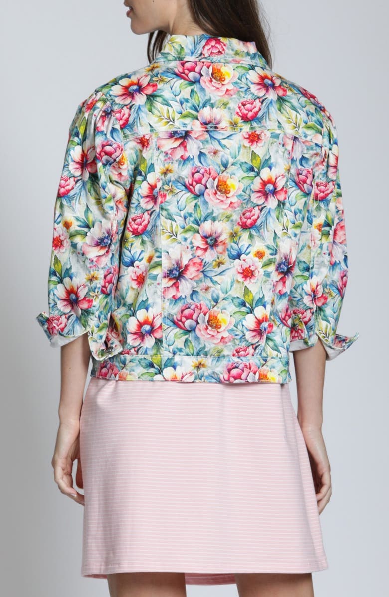 APNY Print Denim Jacket, Alternate, color, Green Multi