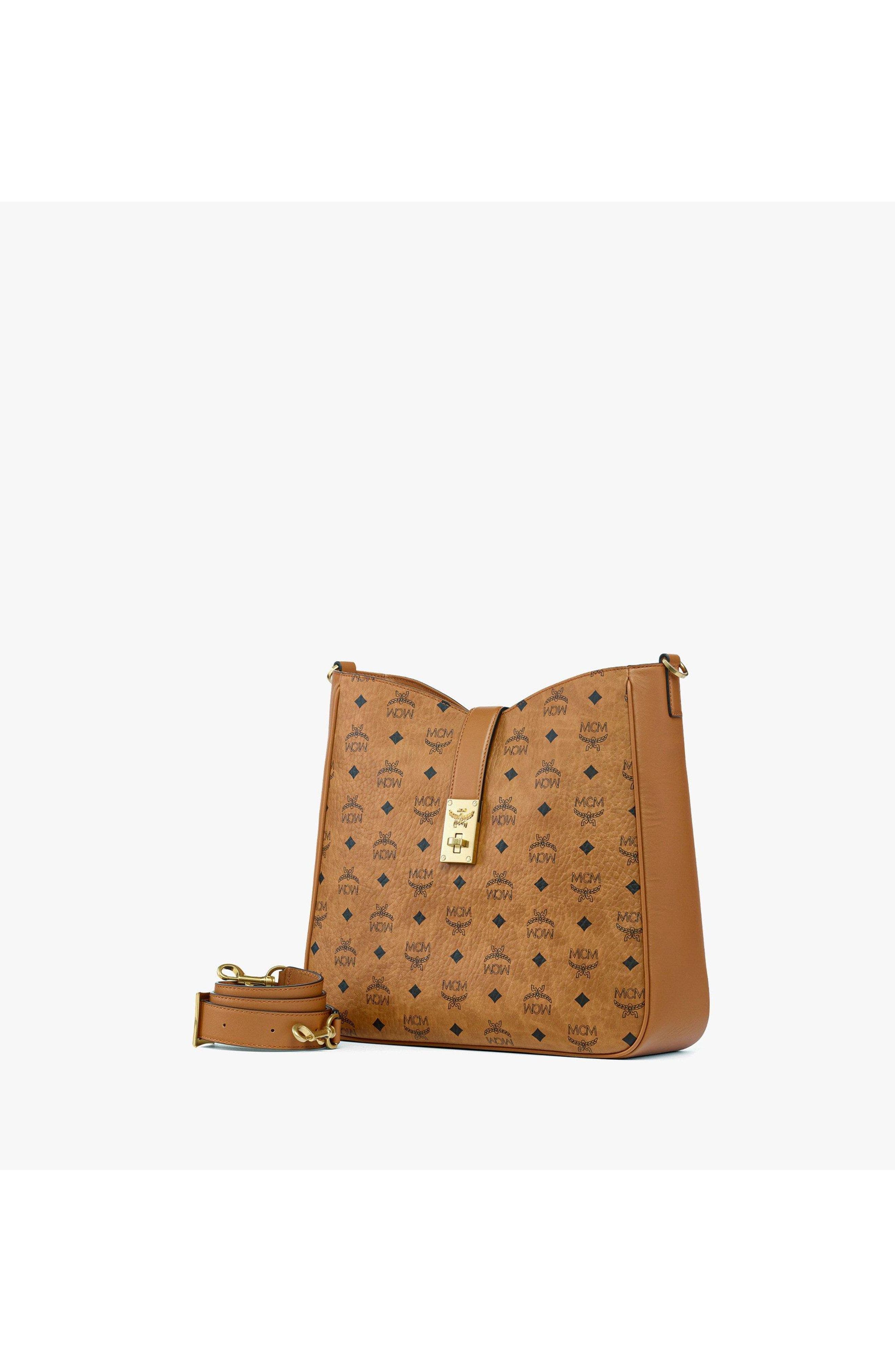 Large Tracy Hobo in Visetos, Alternate, color, Cognac
