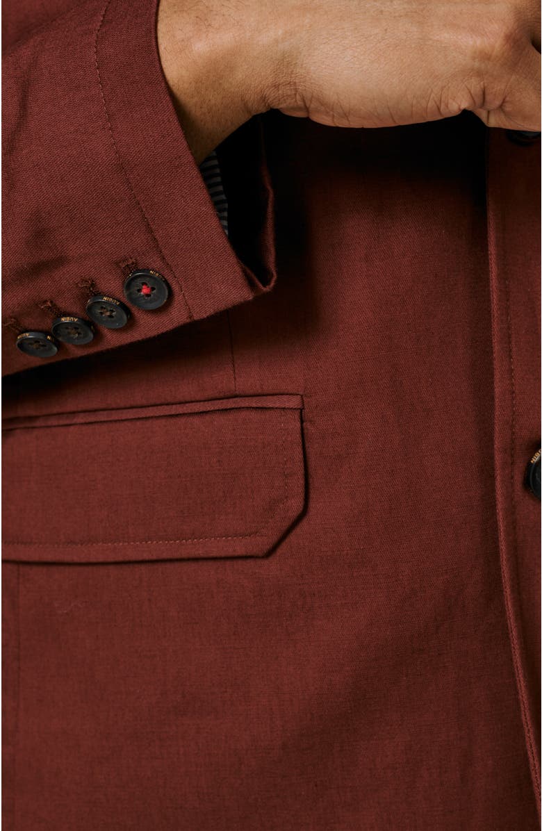 Aubin Pasmore Tailored Linen Blend Blazer, Alternate, color, Brown