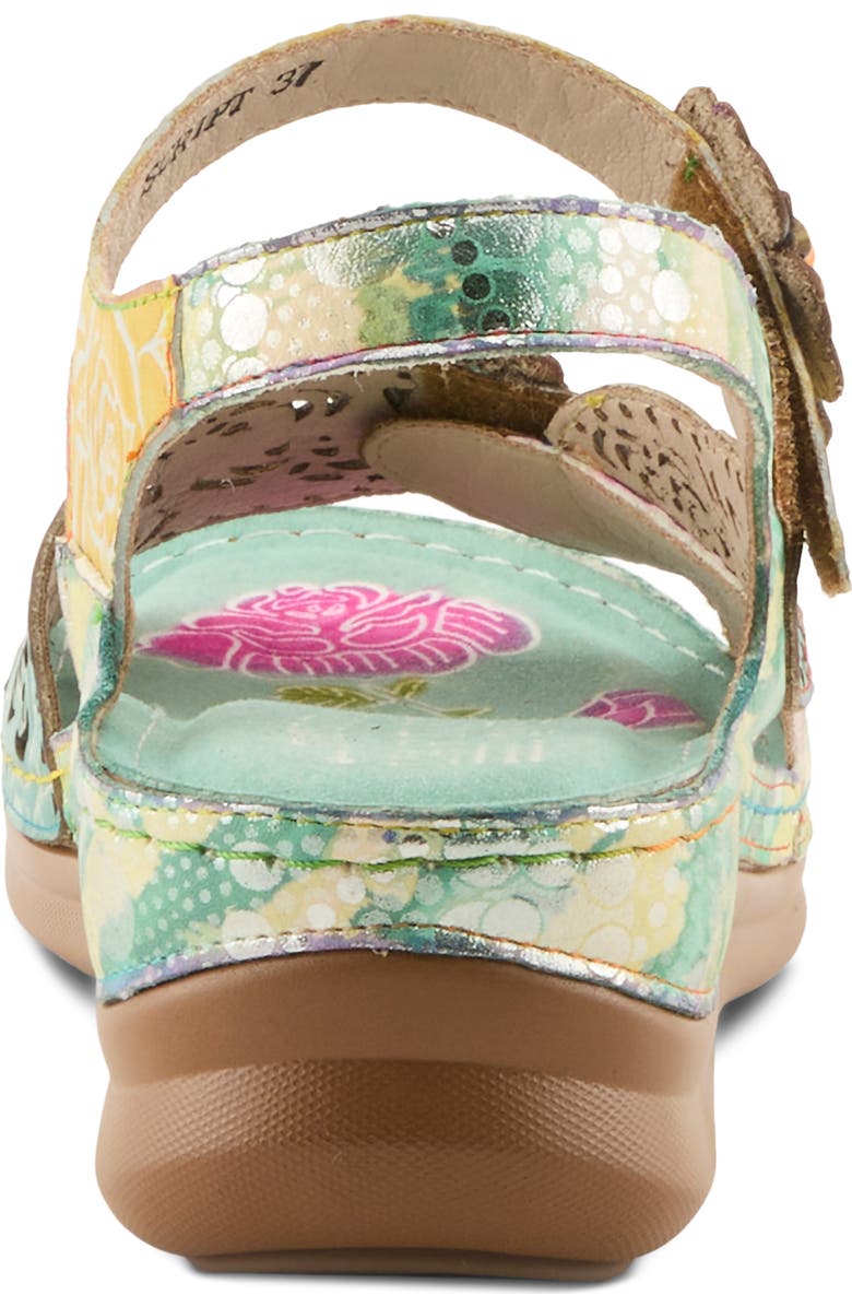 L'Artiste by Spring Step Script Sandal, Alternate, color, Mint Green Multi