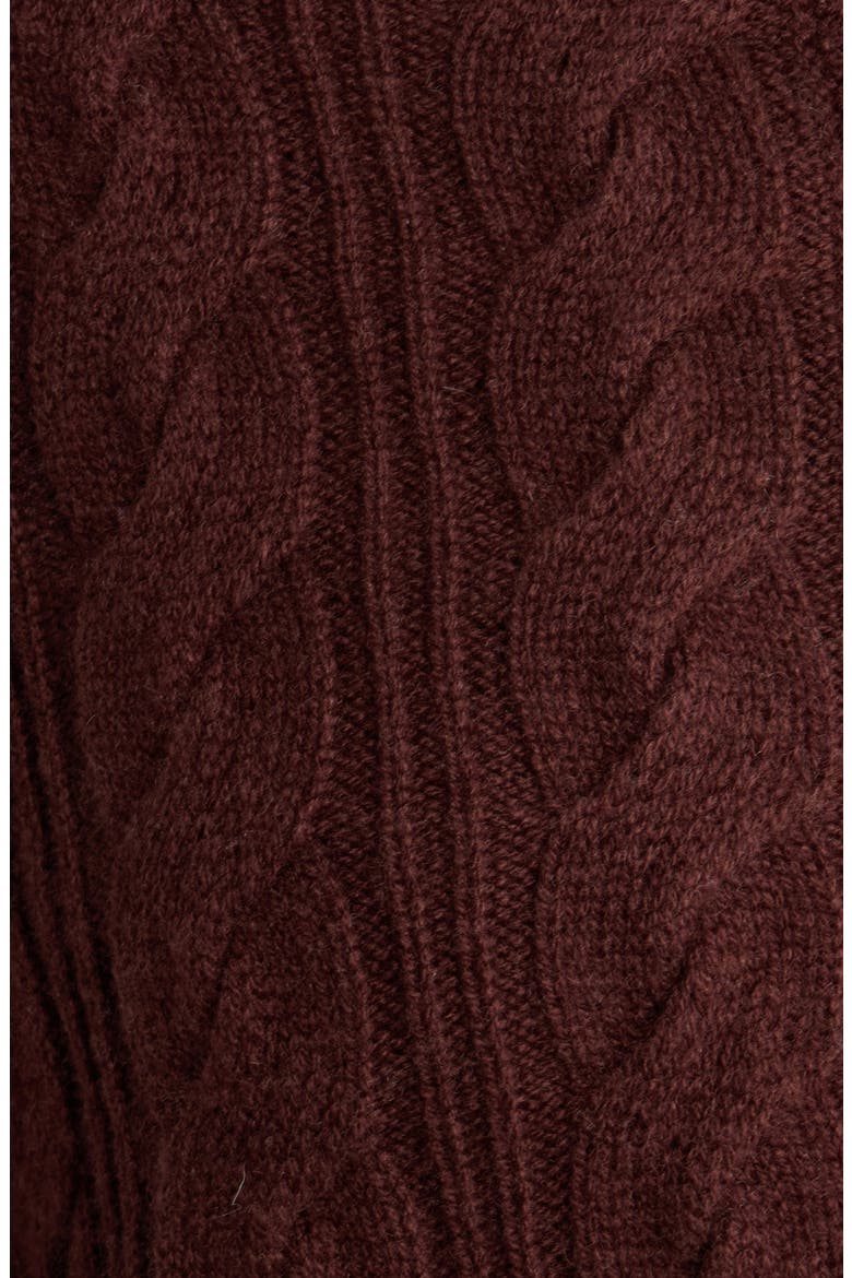 Eugenie Cable Knit Wool & Cashmere Cardigan, Alternate, color, CINNABAR