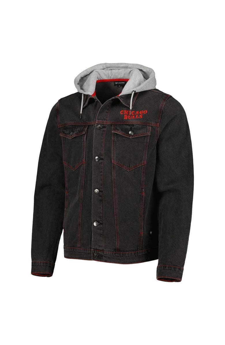 THE WILD COLLECTIVE Unisex The Wild Collective Black Chicago Bulls Windy City Button-Up Denim Jacket, Alternate, color, 
