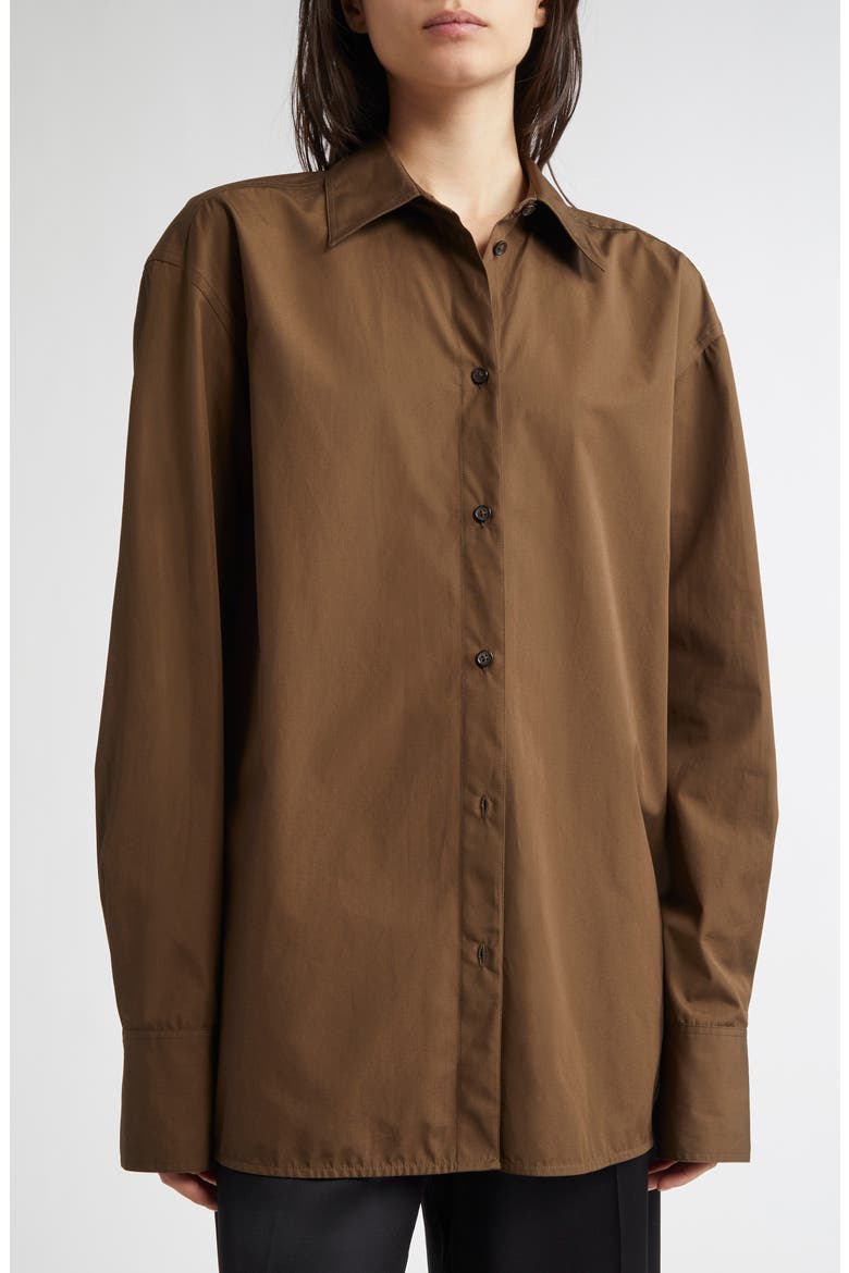 Classic Cotton Button-Up Shirt, Alternate, color, PEPPER