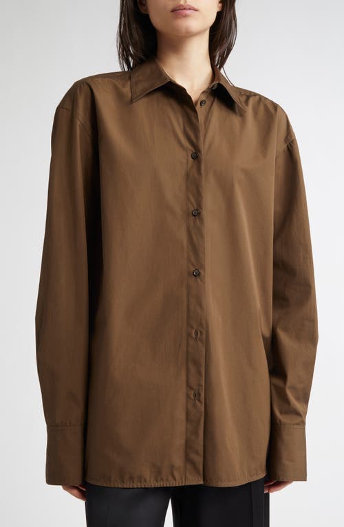 Totême Toteme Classic Cotton Button-up Shirt In Brown