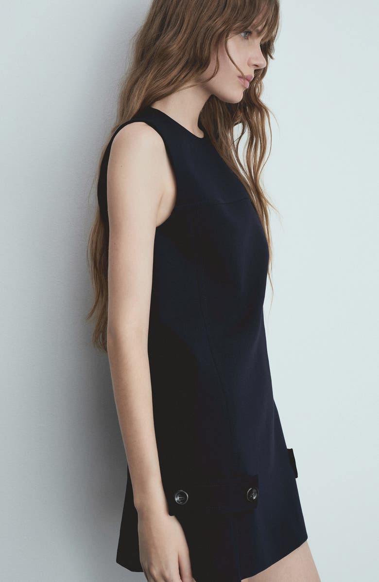 MANGO Button Tab Shift Minidress, Alternate, color,