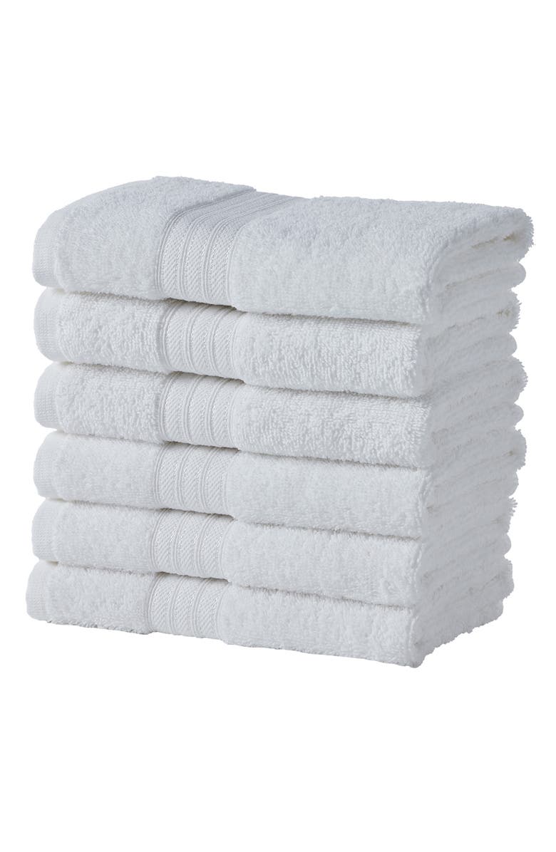 Woven & Weft 6-Piece Cotton Bath Towels, Main, color, Solid - White