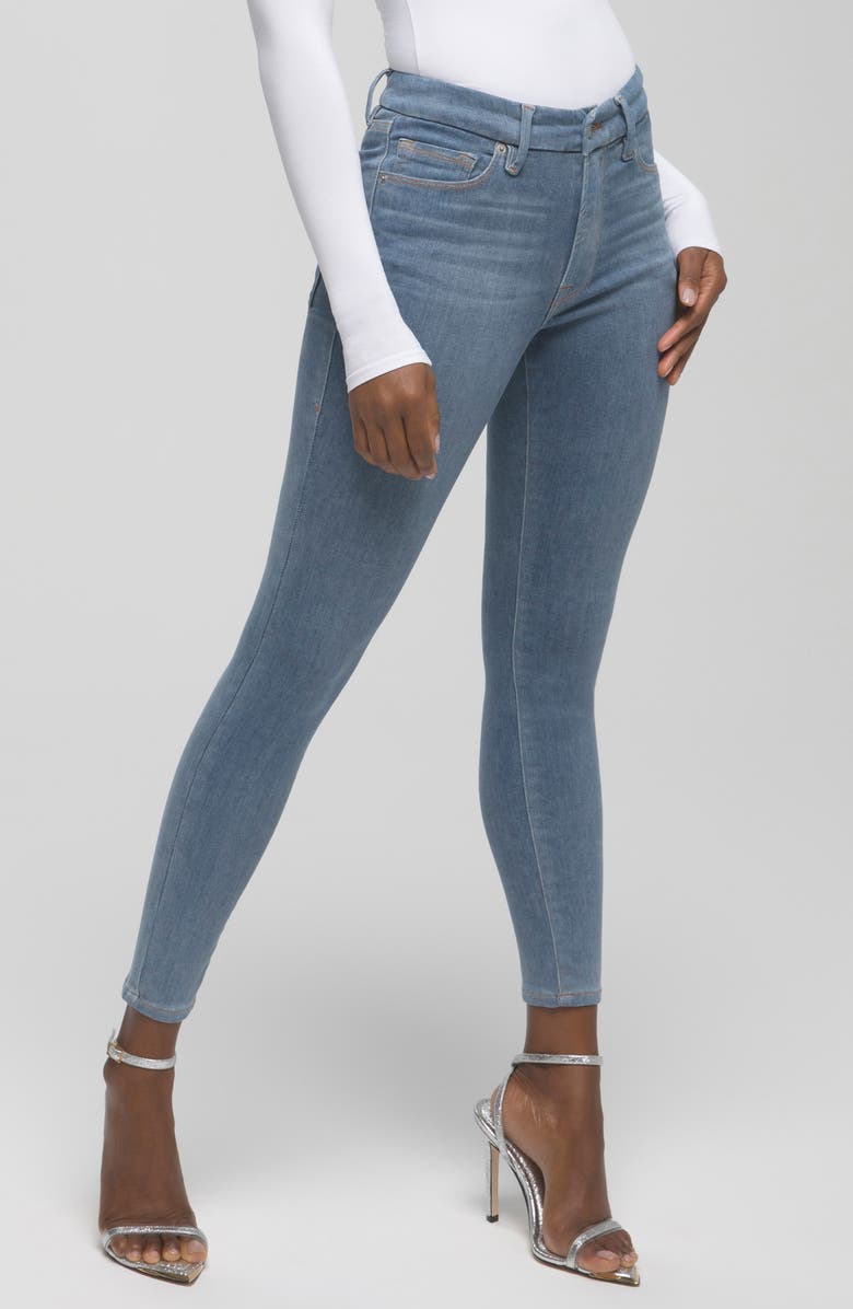 Good American Always Fits Ankle Skinny Jeans, Alternate, color, Deep Blue 006