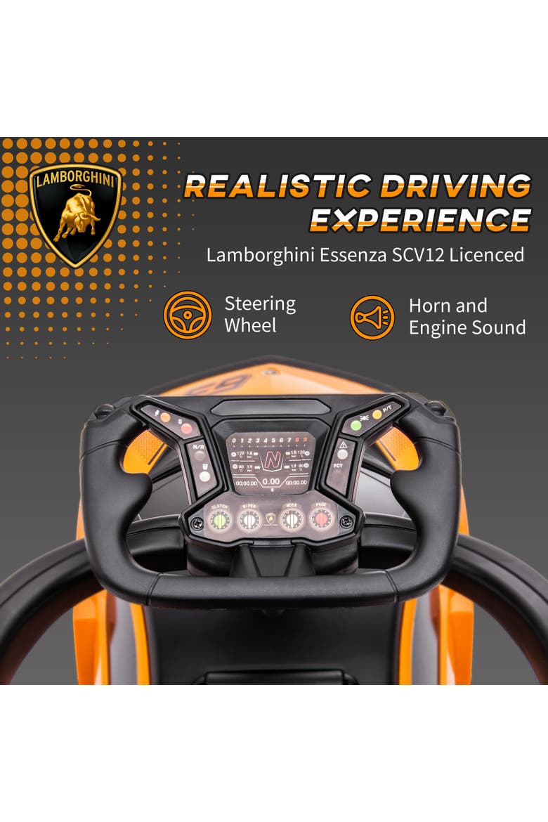 2-in-1 Kids Push Car with Horn, Engine Sound, Steering Wheel, Alternate, color, Orange